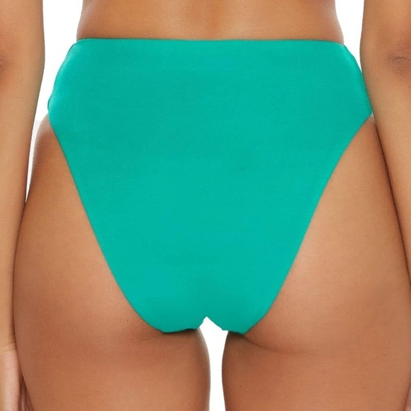 NEW Becca by Rebecca Virtue Angela French Cut Swim Bottom Size XS Jasper Green - Picture 2 of 5